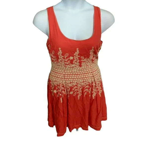 Sophie Max | Dresses | Sophie Max Coral Sleeveless Cotton Dress Size L |  Poshmark